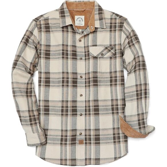 Mens Flannel Shirts Long Sleeve Flannel Shirt for Men Casual Button Down Brushed